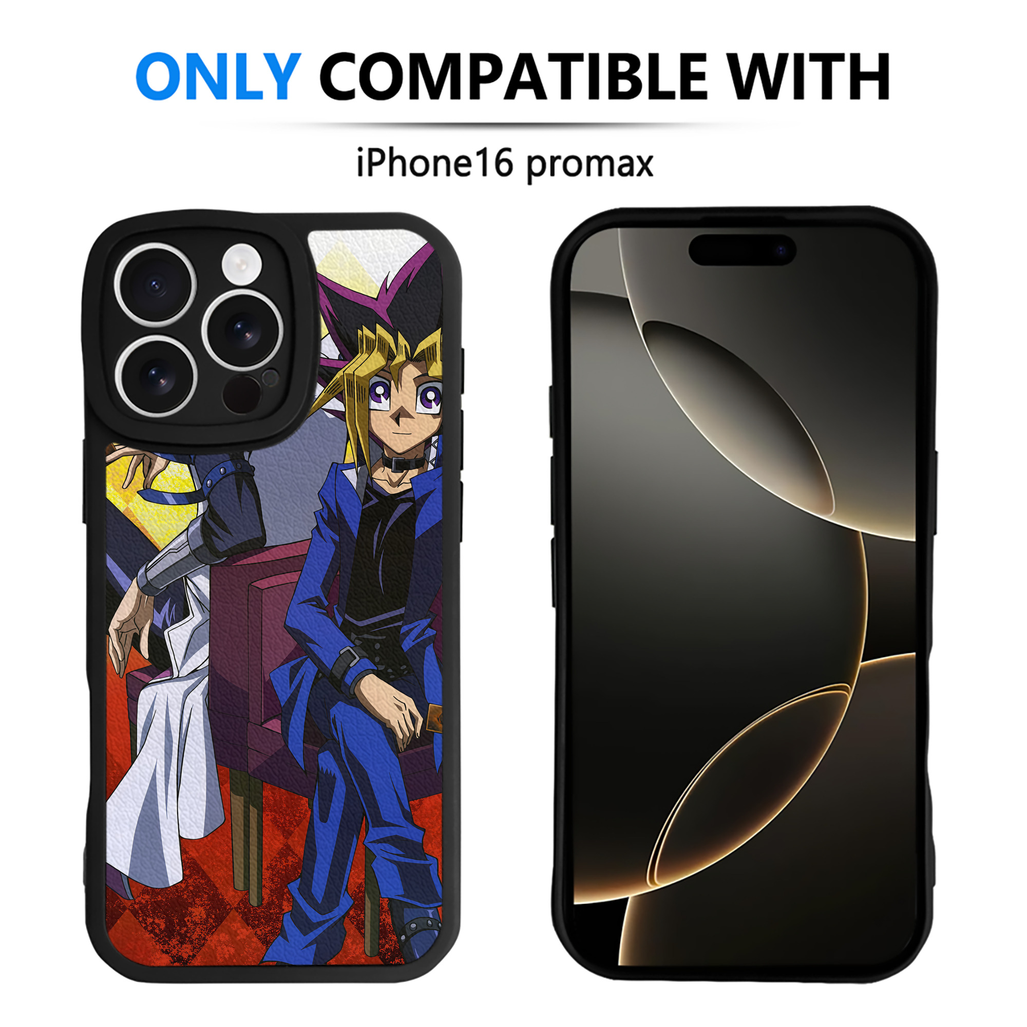 （画像用） 遊☆戯☆王 Yu-Gi-Oh! 【iPhone 16シリーズ対応】シリコンスマホケース（レザー調） 材質：シリコン